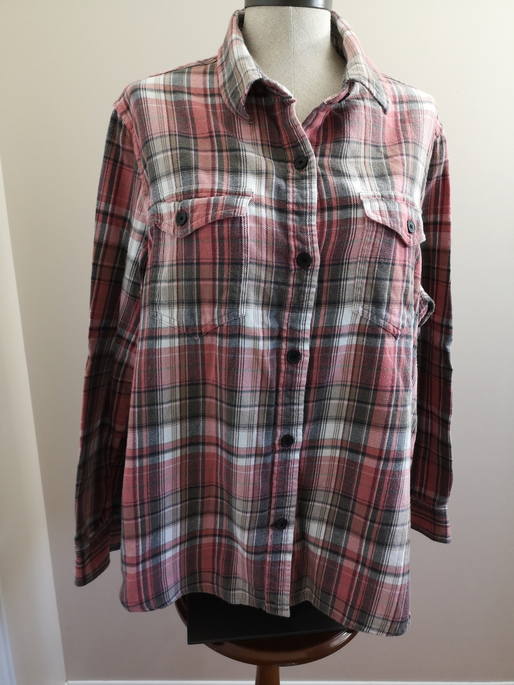 Tilley Pink and Gray Plaid Button-Up Shirt Size XXL - Picture 1 of 11